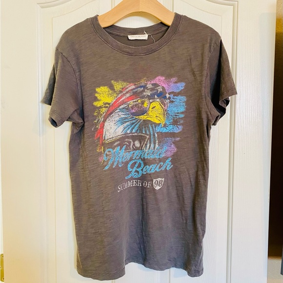 EUC Spell & the Gypsy Collective Charcoal Eagle Island Organic Biker Tee - Picture 9 of 16